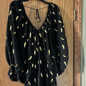 Tularosa baby doll dress with oversized balloon sleeves and V neck XS